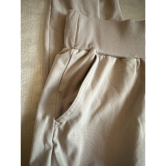 Sincerely Jules Medium Soft Silky Cargo Jogger Pants Legging Cream Tan Pockets - Picture 7 of 8